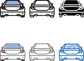 Obraz premium back car auto color types icon vector. back car auto sign. isolated symbol