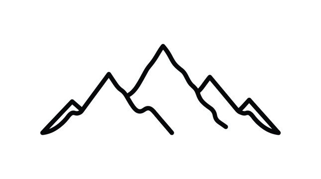 Mountain range silhouette against a white background silhouette