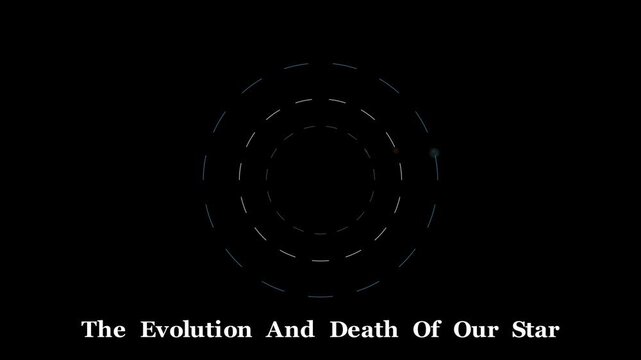 2D conceptual astrophysics animation showing the ultimate fate and heat death of the universe as stars fade and galaxies drift apart, space science visualization