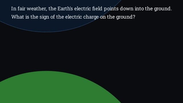 2D animation illustrating Earth fair weather atmospheric electric field lines and ionospheric charge potential in a physics vector simulation.