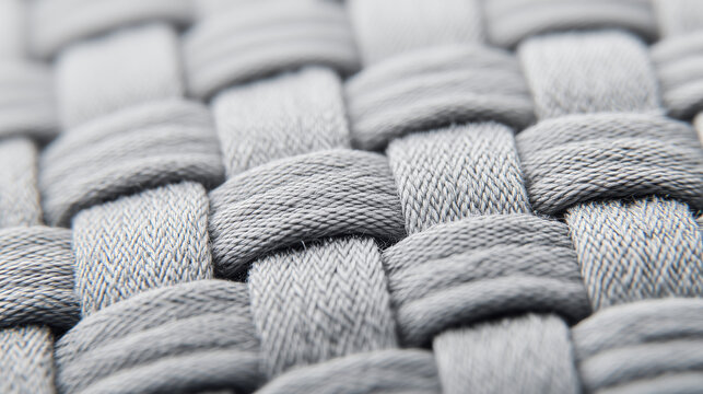 Close-up of intricately woven gray textile pattern