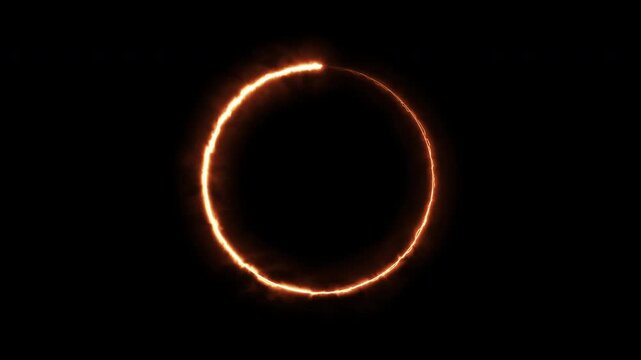 A circle of saber light on a black background, a looping spectrum animation, glowing neon lights.