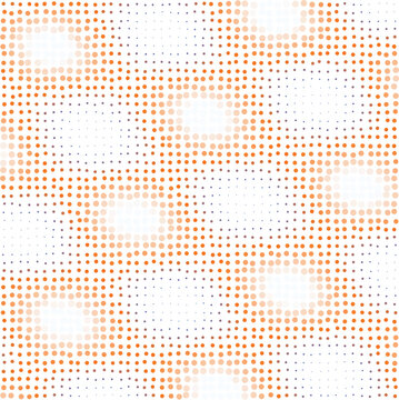 Abstract Halftone Pattern with Orange and Blue Dots