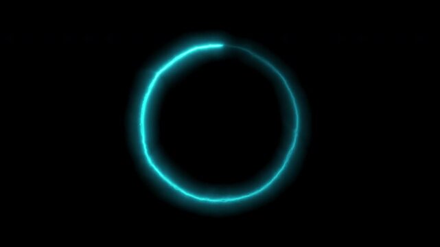 A circle of saber light on a black background, a looping spectrum animation, glowing neon lights.