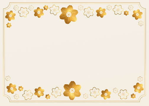 Luxury Wedding Seating Chart Background Gold Blossom Header Footer 7000x5000