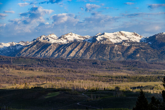 Snowcapped Sawtooth Mountains from Galena Overlook
