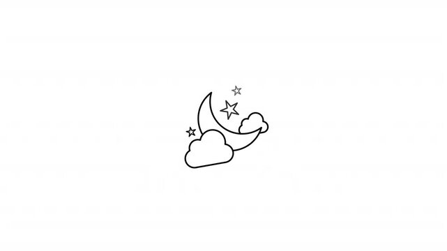 Halt Moon With Cloud And Star