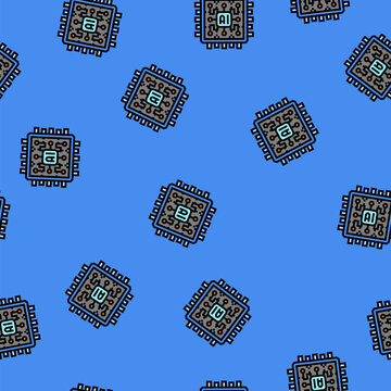ai optimization chip data center vector seamless pattern ai optimization chip data center sign illustration