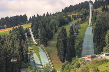 Blickfang am Fichtelberg in Oberwiesenthal  Sprungschanzenanlage © holger.l.berlin