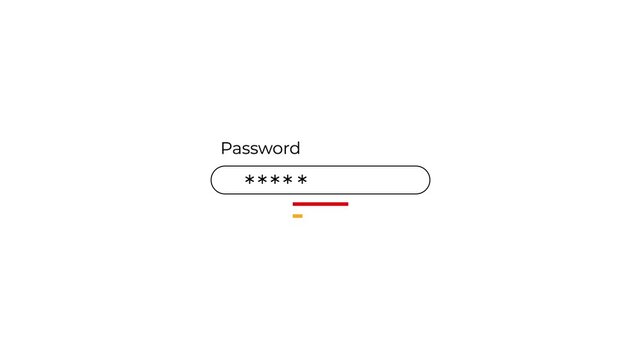 animated password strength meter with color progress bars ui animation.
