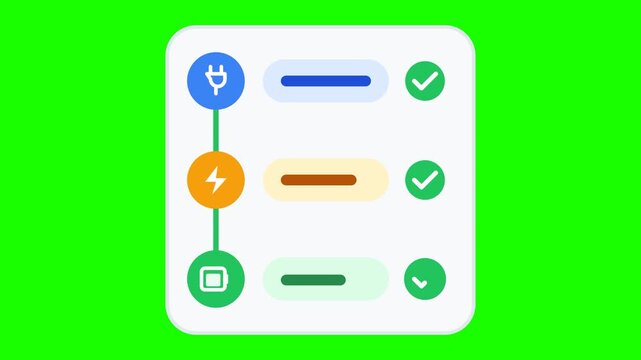 Digital Progress Checklist Interface Showing Sequential Task Completion Status Icons