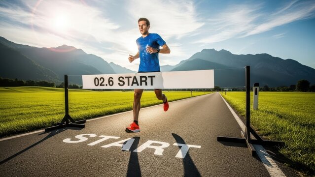 Runner starting a race