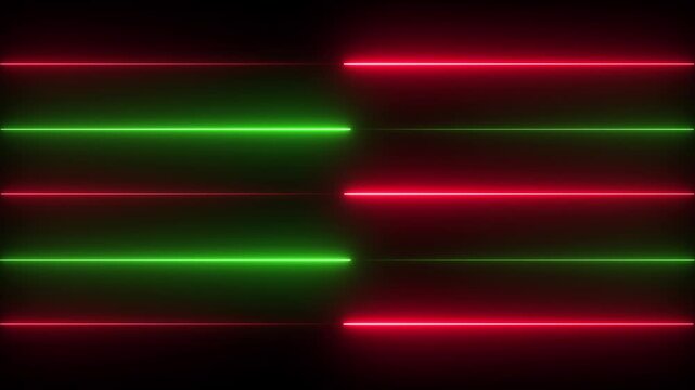 Abstract animation of glowing horizontal neon lines streaming across on the screen. neon line icon animation glowing line Light effect icon.