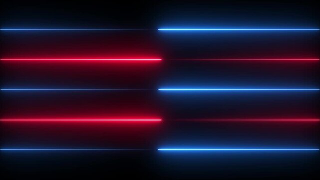Abstract animation of glowing horizontal neon lines streaming across on the screen. neon line icon animation glowing line Light effect icon.