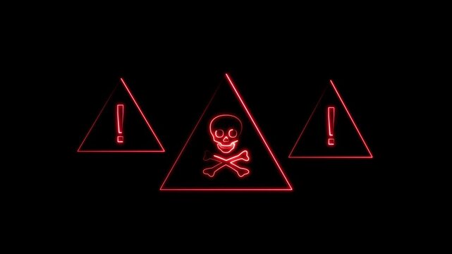 Bold warning signs flash with bright skull crossbones imagery. Danger alerts emanate from these warning signs quickly. Vivid red highlights the warning signs design.