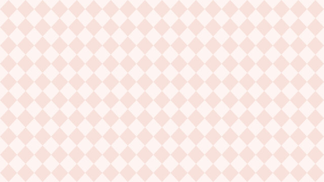 Pastel pink argyle seamless pattern background, soft geometric rhombus diamond checkered backdrop template for cute wedding, baby shower invitation, gift packaging, vector illustration, EPS10