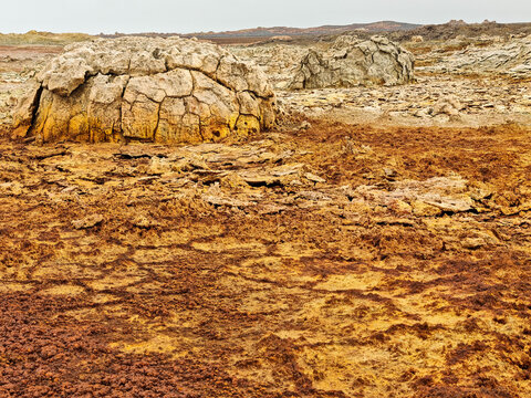 View at Danakil Salt Lake on Dallol depression, Ethiopia