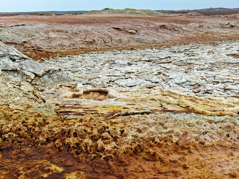 View at Danakil Salt Lake on Dallol depression, Ethiopia