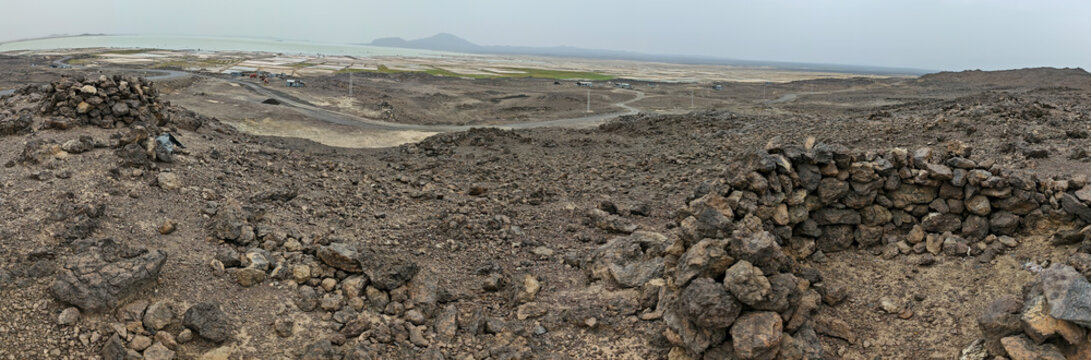 View at Danakil Salt Lake on Dallol depression, Ethiopia