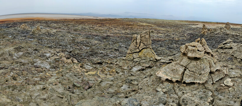 View at Danakil Salt Lake on Dallol depression, Ethiopia