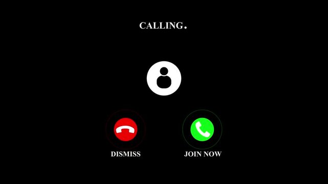 Incoming Call Screen Interface with Accept and Decline Buttons, Mobile Phone Calling. Smart phone Communication Concept, Contact Notification Display Isolated on Black Background.