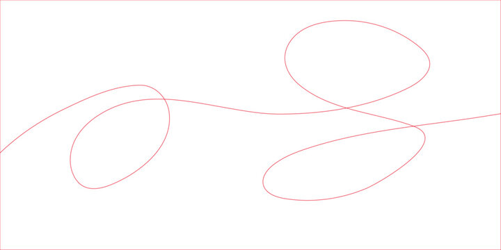Minimalist pink scribble line vector, abstract continuous hand drawn loop on white background, elegant fluid stroke for modern branding