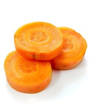 carrot halves studio shot isolated on white background