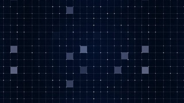 Digital Grid Wireframe Technology Background Blue Cyber Network Motion Loop Animation