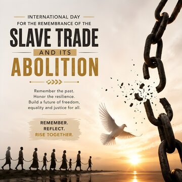 International slave trade abolition awareness poster