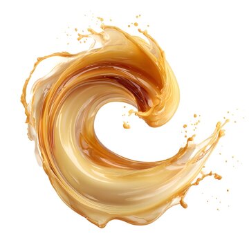 honey splash elegant swirl isolated on white background jpg