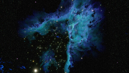 blue nebula with stars in space © andreusK