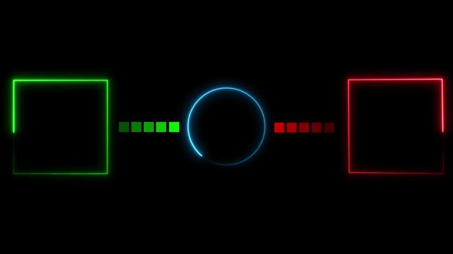 Modern digital design graphics combine geometric neon shapes across dark panels. Vibrant graphic design layouts benefit from this clean overlay. Modern digital design.