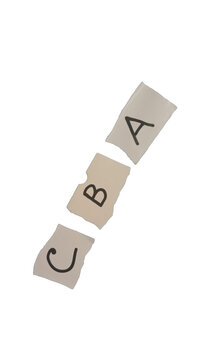 Wooden blocks with letters cba stacked together