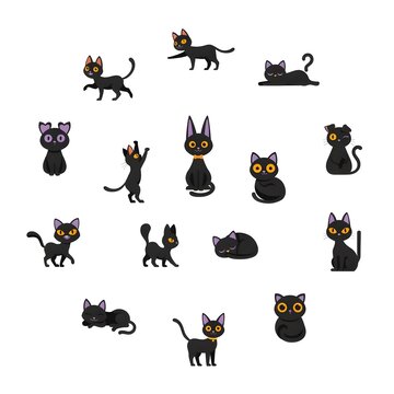 Playful Black Cat Parade
