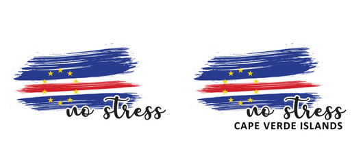 Flag of Cape Verde. Cape verde islands, off the west coast of Africa in the Atlantic Ocean. No stress. The meaning of the Cape Verde flag symbolizes the sea, the islands, and unity. © MarkRademaker
