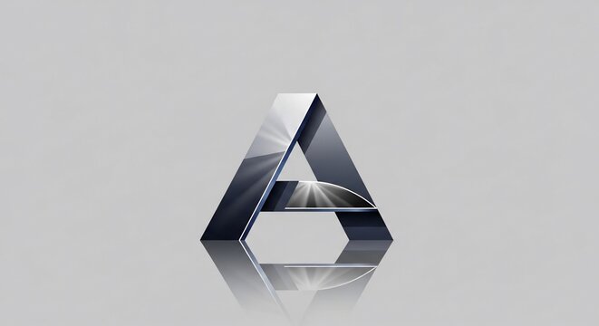 光沢のある金属文字Aの3Dレンダリング