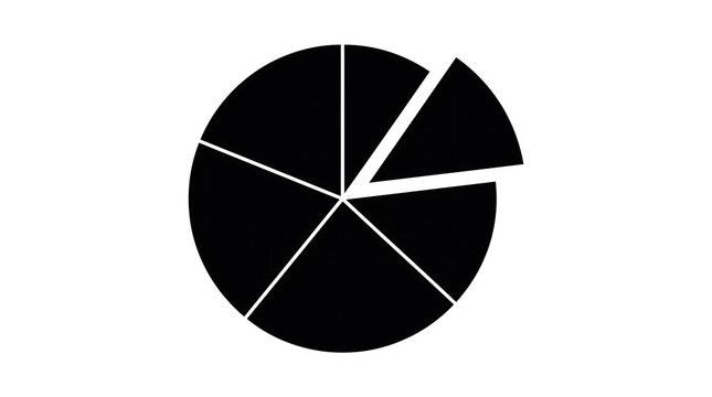 Pie chart icon vector illustration of circle diagram split into slices with one separated slice