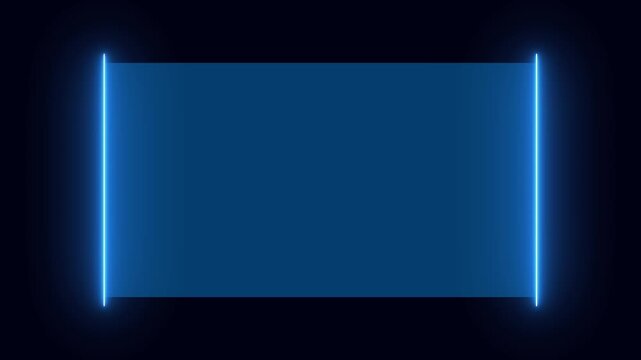 Abstract blue neon graphics structure empty text spaces inside frames. Contemporary hardware marketing slideshows match up perfectly with this asset. Blue neon loops.