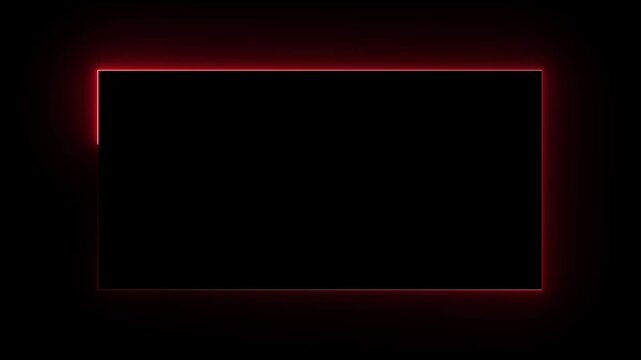 Rectangular frame vectors accent data fields with intense red neon rays. Financial infographic title blocks stand out through this floating boundary. Rectangular frame bobs.