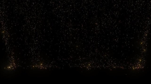 4K Golden Particle Burst with Glowing Sparkles and Light Rays. Abstract Motion Graphics Background Video, 2160p