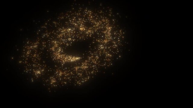 4K Golden Particle Trail with Glowing Sparkles and Glitter Dust. Abstract Motion Graphics Background Video, 2160p