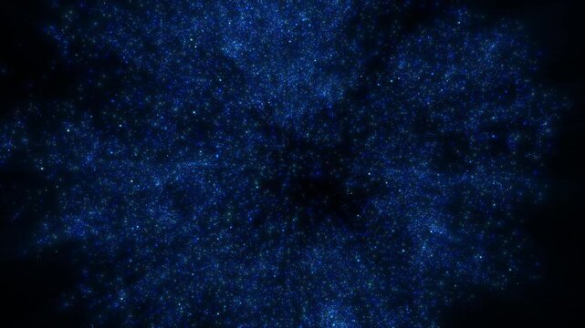 4K Blue Particle Explosion with Glowing Sparkles and Light Trails Futuristic Energy Burst Abstract 3D Motion Video 60fps