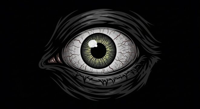 闇夜に響く、細密描画の監視者