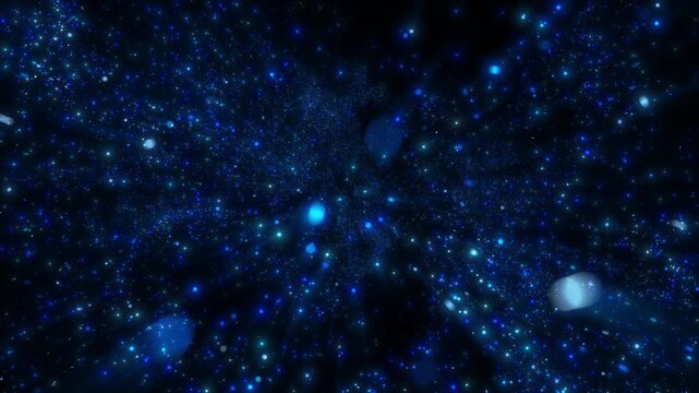 4K Blue Particle Explosion with Glowing Sparkles and Light Trails Futuristic Energy Burst Abstract 3D Motion Video 60fps