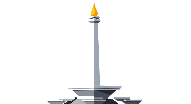 Minimalist Vector Illustration of Monas National Monument Jakarta
