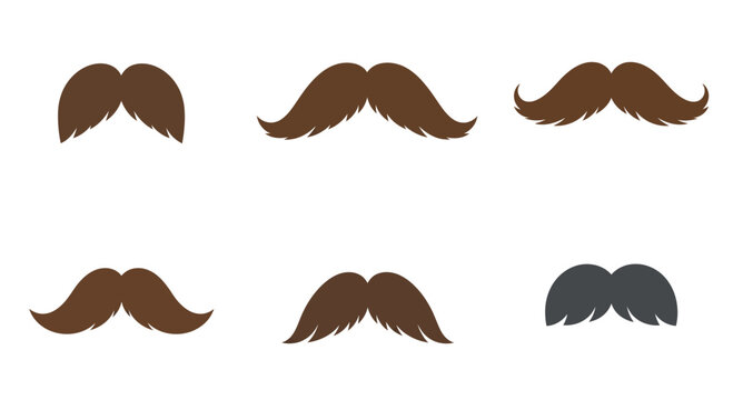 Set of Various Cartoon Moustache Styles