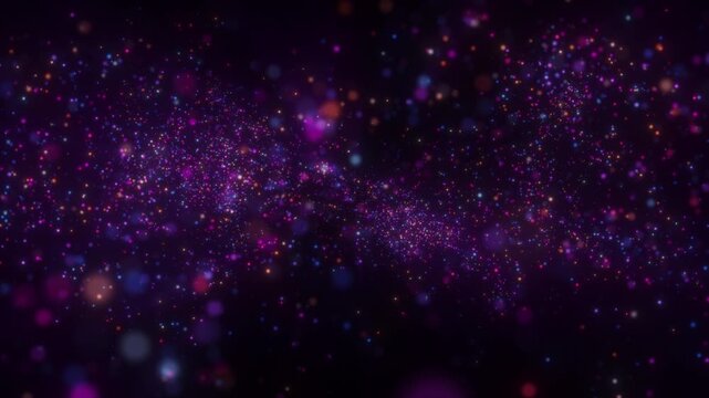 4K Purple Energy Network Abstract Background. Glowing Particle Connections, Electric Flow, Digital Motion Graphics Overlay, Technology Animation, 60 FPS, 2160p