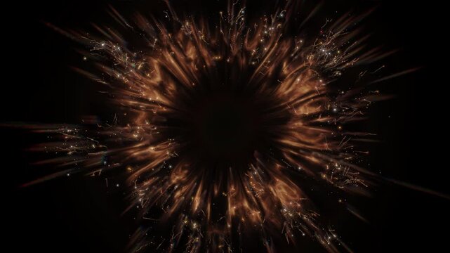 Golden Explosion of Glowing Particles on Black Background | 4K Abstract Glitter Effect