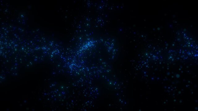 4K Blue Particle Trail Abstract Background. Glowing Light Sweep, Sparkling Energy Flow, Motion Graphics Overlay, Logo Reveal Animation, 60 FPS, 2160p
