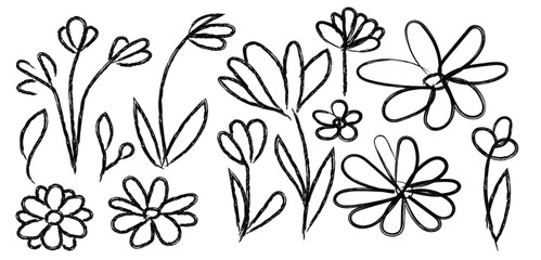 Obraz premium Seamless Floral Background with Flowers and Leaves Vector Illustration, Vintage Nature Pattern Design with Botanical Elements, Blossoms and Butterfly Ornament.